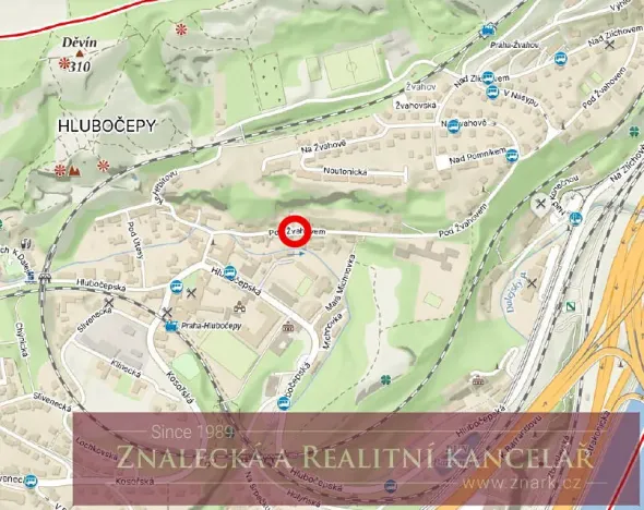 Prodej pozemku pro bydlení, Praha - Hlubočepy, Pod Žvahovem, 256 m2