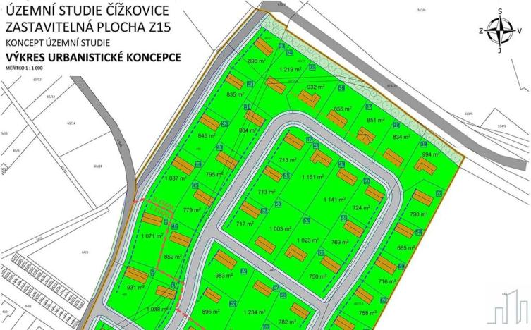 Prodej pozemku pro bydlení, Čížkovice, Růžová, 2480 m2
