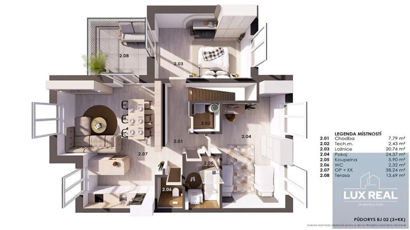 Prodej bytu 4+kk, Šlapanice, 102 m2