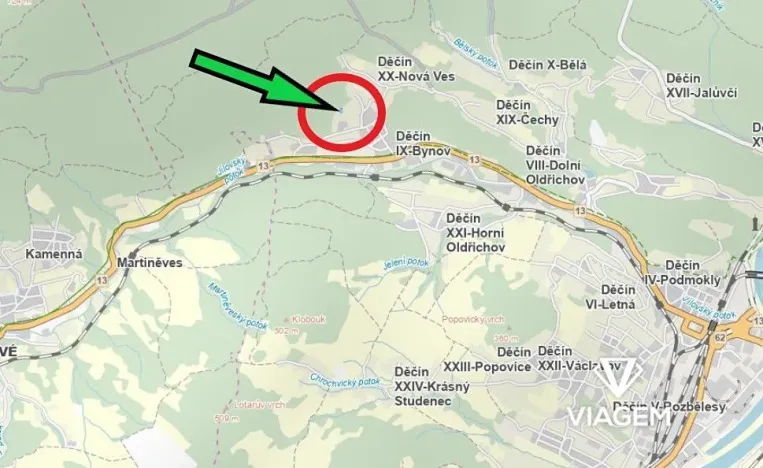 Prodej podílu zahrady, Děčín, 439 m2