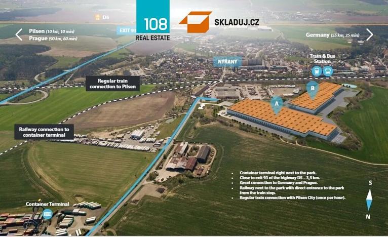 Pronájem skladu, Úherce, 3000 m2