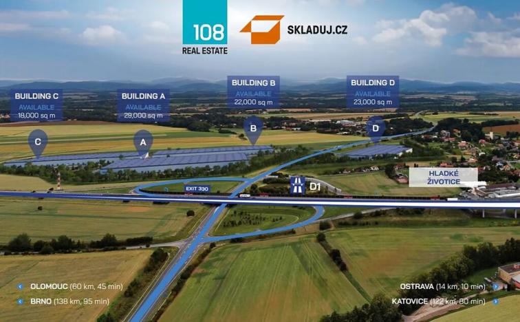 Pronájem skladu, Hladké Životice, Kujavská, 35000 m2