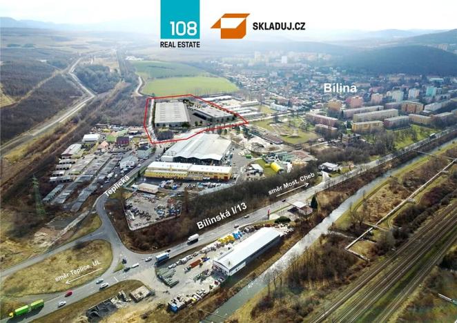 Pronájem skladu, Bílina, Teplická, 3477 m2