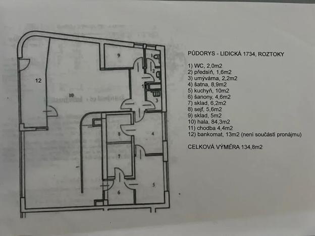 Pronájem obchodního prostoru, Roztoky, Lidická, 140 m2