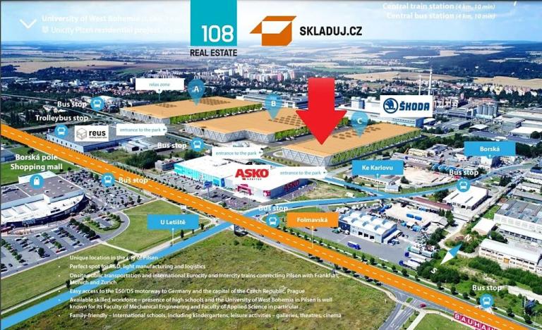 Pronájem skladu, Plzeň, Ke Karlovu, 10000 m2