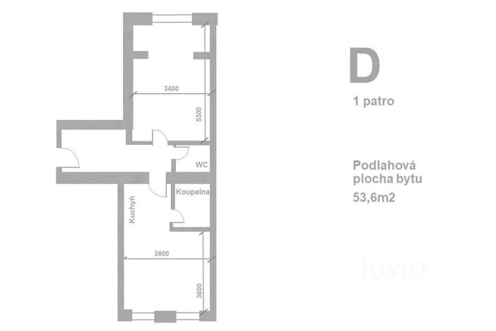 Pronájem bytu 2+kk, Písek, Mírové nám., 53 m2