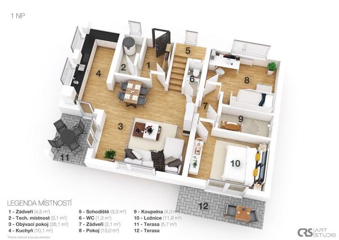 Prodej rodinného domu, Mikulov, Dukelská, 170 m2