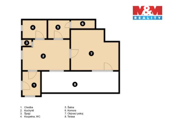 Pronájem bytu 1+1, Pchery, Okružní, 50 m2