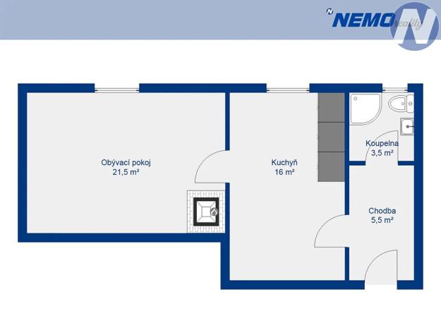 Prodej bytu 1+1, Volary, Petra Voka, 44 m2