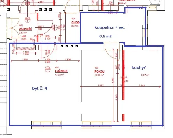 Pronájem bytu 2+1, Brno, Sedlákova, 44 m2