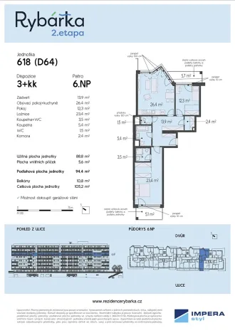 Prodej bytu 3+kk, Brno, Rybářská, 88 m2