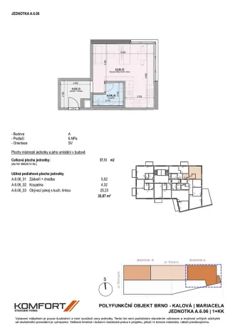 Prodej bytu 1+kk, Brno, Kalová, 37 m2