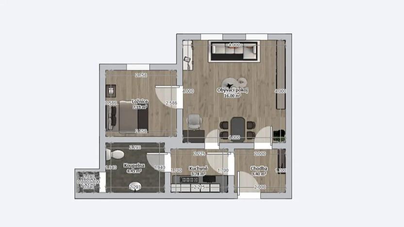 Pronájem bytu 2+1, Olomouc, tř. Spojenců, 38 m2