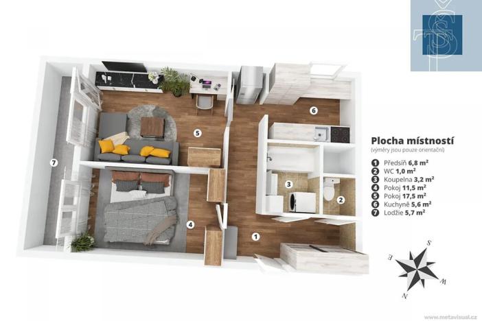 Prodej bytu 2+1, Praha - Žižkov, Habrová, 51 m2