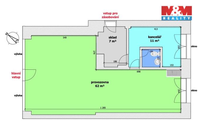 Pronájem obchodního prostoru, Ostrava - Mariánské Hory, 28. října, 90 m2