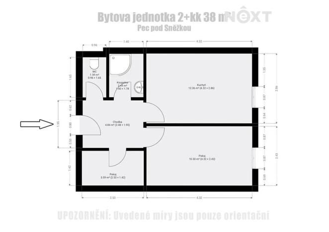 Prodej bytu 2+kk, Pec pod Sněžkou, 35 m2