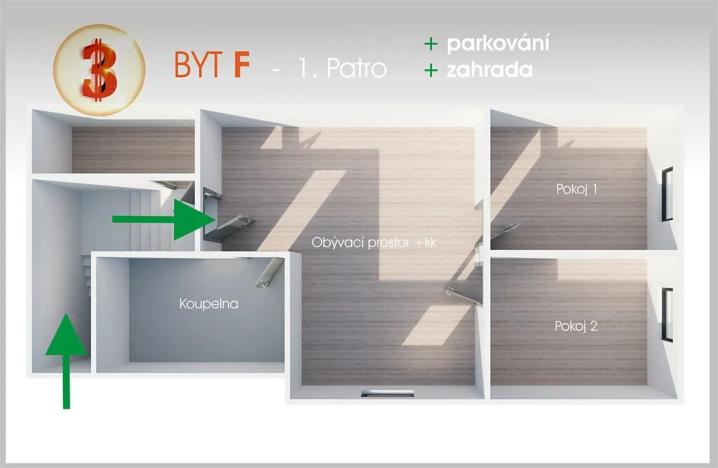 Prodej bytu 3+kk, Svatobořice-Mistřín, Hlavní, 66 m2