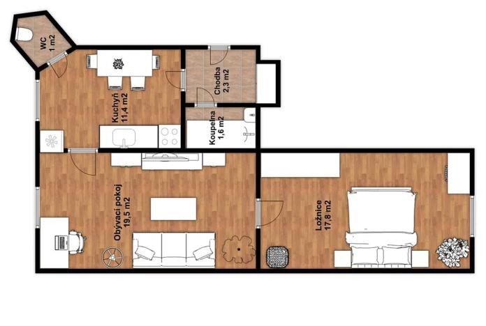 Prodej bytu 2+1, České Budějovice, Žižkova tř., 69 m2