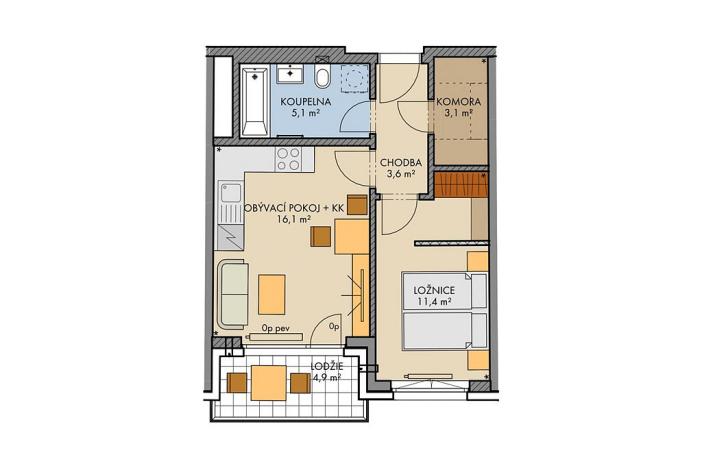 Prodej bytu 2+kk, Praha, Chilská, 41 m2