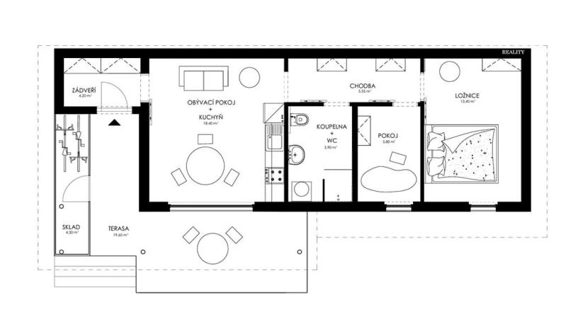 Pronájem bytu 3+kk, Ždírec nad Doubravou, Průmyslová, 77 m2