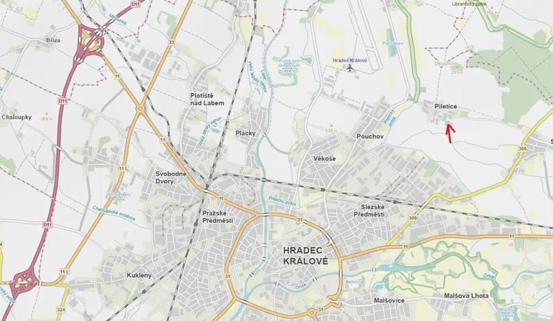 Dražba komerčního pozemku, Hradec Králové, 1063 m2