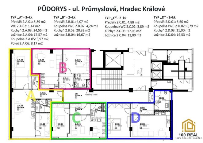 Pronájem bytu 2+kk, Hradec Králové, Průmyslová, 39 m2