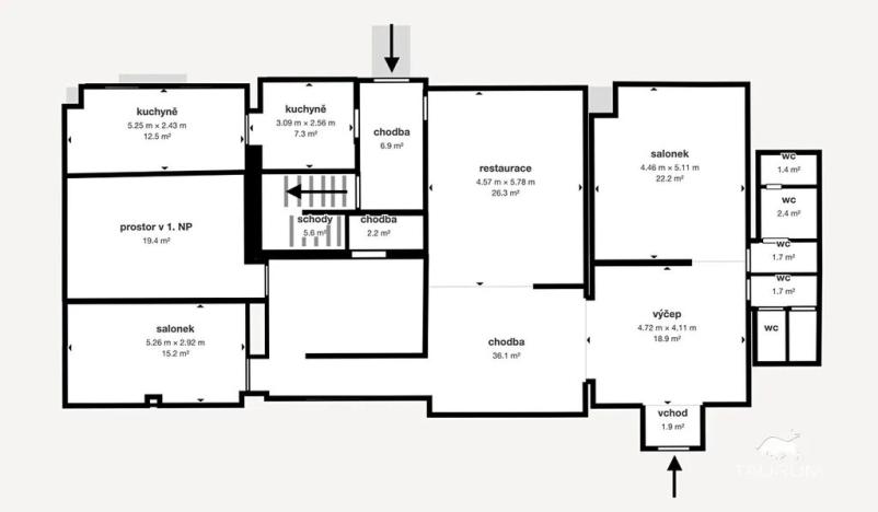 Prodej kanceláře, Rokycany, Sokolská, 413 m2