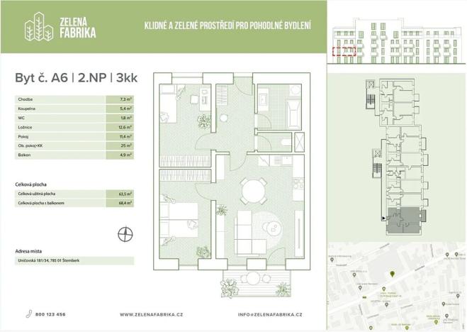 Prodej bytu 3+kk, Šternberk, Uničovská, 64 m2