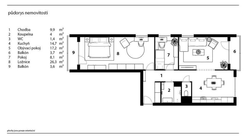Prodej bytu 3+kk, Hradec Králové, třída Edvarda Beneše, 90 m2