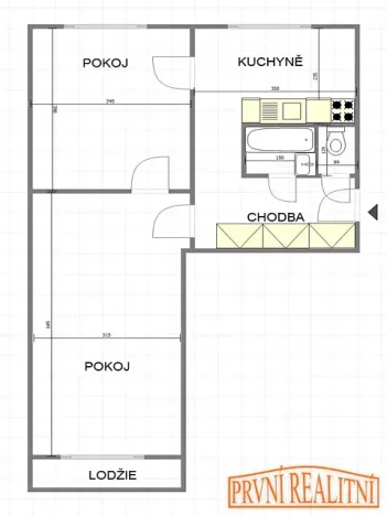 Prodej bytu 2+1, Uherský Brod, Okružní, 52 m2