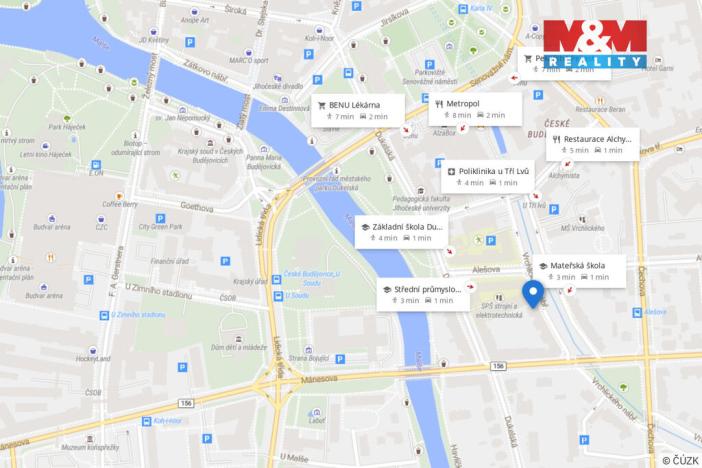 Pronájem bytu 3+kk, České Budějovice - České Budějovice 6, Vrchlického nábř., 91 m2