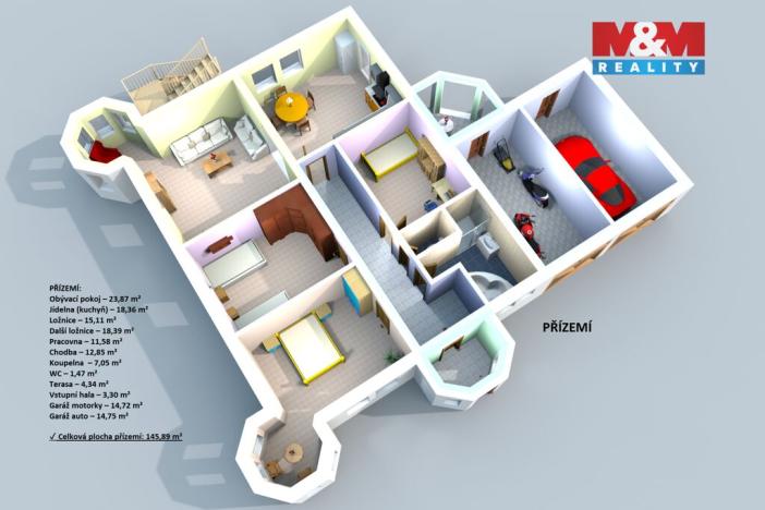 Prodej rodinného domu, Praha - Horní Počernice, Dobrošovská, 295 m2