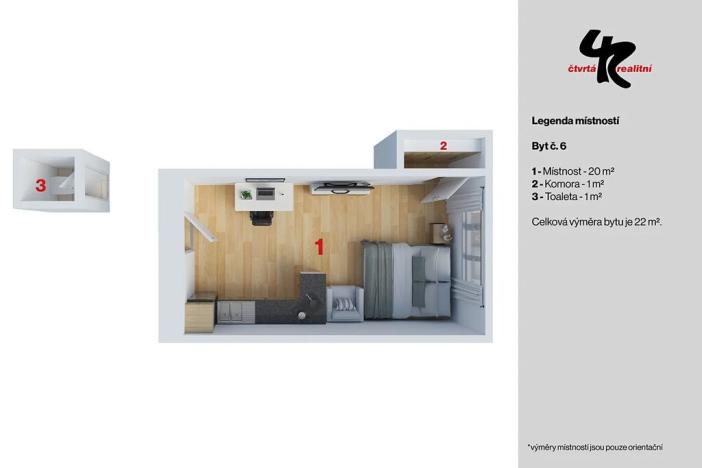 Prodej bytu 1+kk, Praha - Žižkov, Hartigova, 22 m2