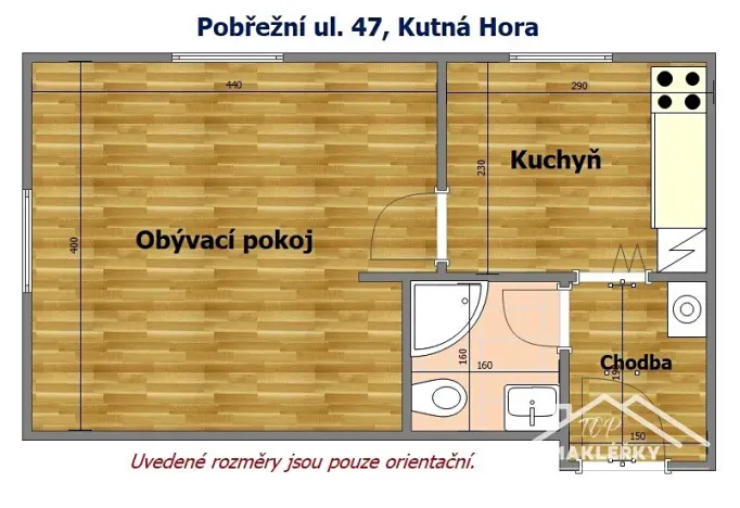 Pronájem bytu 1+1, Kutná Hora, Pobřežní, 35 m2