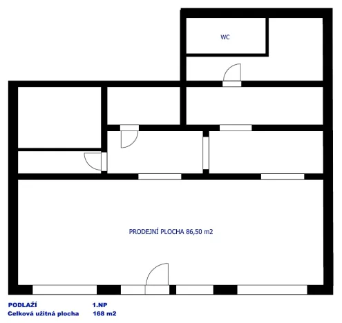 Pronájem obchodního prostoru, Humpolec, Jana Zábrany, 168 m2