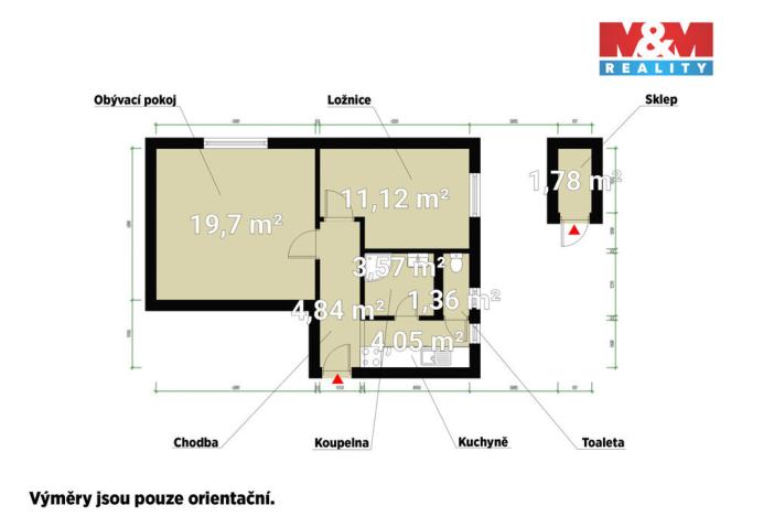 Pronájem bytu 2+kk, Litvínov - Horní Litvínov, U Zámeckého parku, 42 m2
