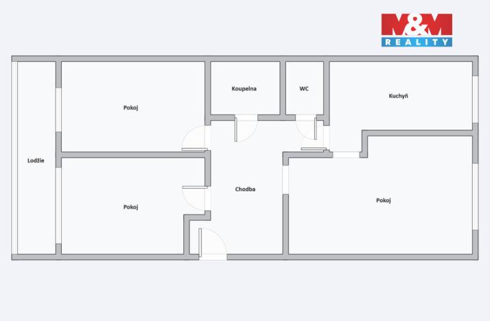 Prodej bytu 3+1, Most, Komořanská, 55 m2