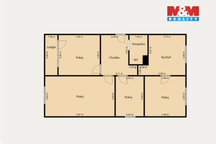 Prodej bytu 4+1, Aš, Petra Bezruče, 77 m2