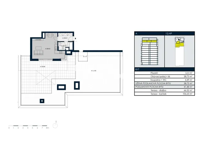 Pronájem bytu 1+kk, Praha - Strašnice, Zvěřinova, 39 m2
