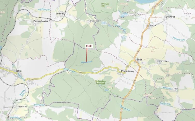 Dražba lesa, Jesenice, 12984 m2