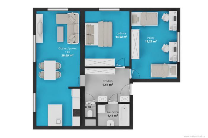 Prodej bytu 3+kk, Veleň, U Sluh, 77 m2