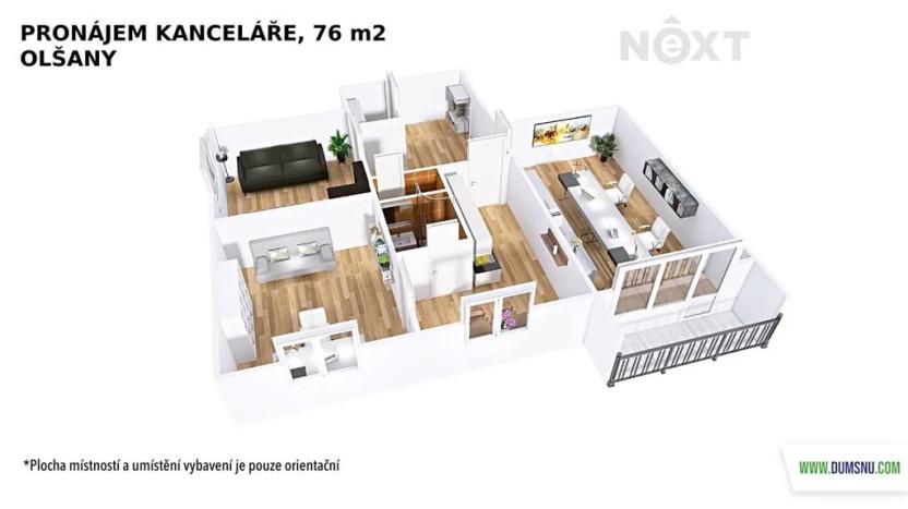 Pronájem bytu 3+1, Olšany, 76 m2