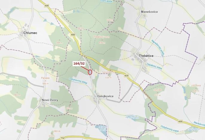 Dražba lesa, Budíškovice, 1817 m2