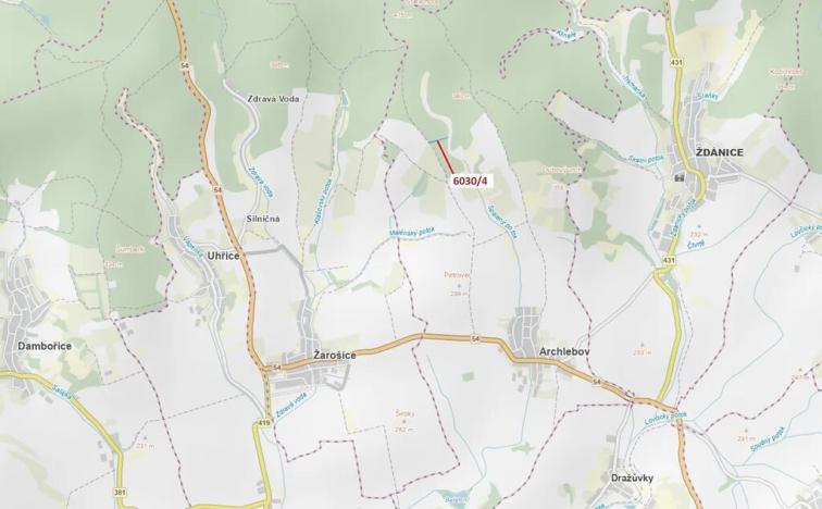 Dražba lesa, Archlebov, 2108 m2