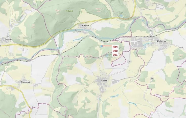 Dražba lesa, Rabí, 4276 m2