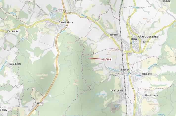 Dražba lesa, Spešov, 1372 m2