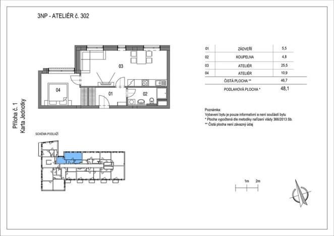 Prodej bytu 2+kk, Brno, Na pískové cestě, 48 m2