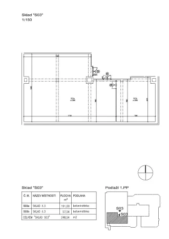 Pronájem skladu, Praha - Stodůlky, Hábova, 248 m2