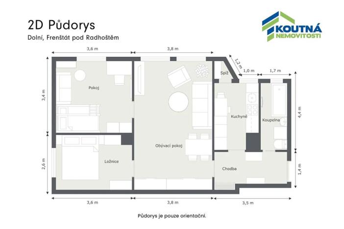 Pronájem bytu 3+1, Frenštát pod Radhoštěm, Dolní, 61 m2
