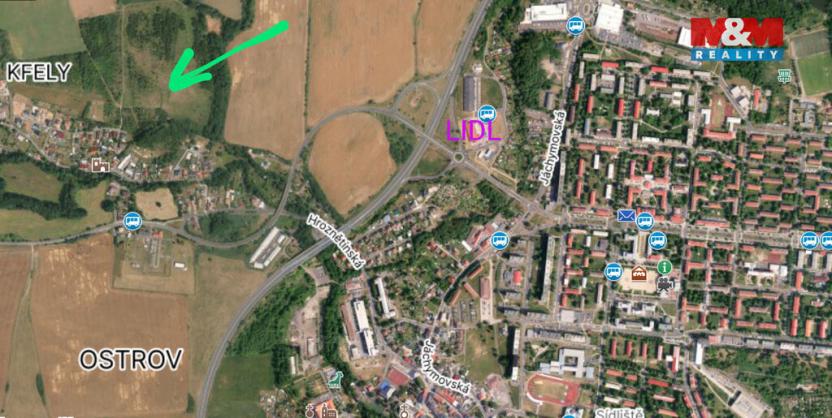 Prodej pozemku pro bydlení, Ostrov - Kfely, 1179 m2